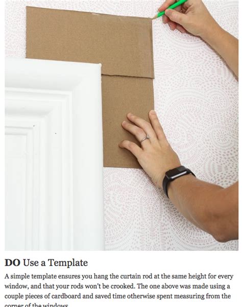 Curtain Rod Placement Template